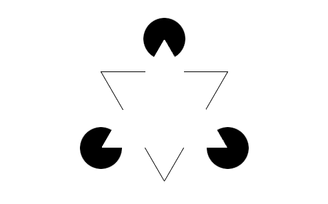 Kanisza subjective contour floating triangle illusion.