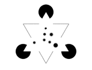 Kanisza subjective floating dots on triangle image.